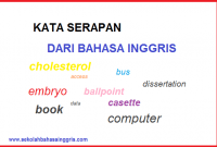 330 Kata Serapan dalam Bahasa Inggris Kedalam Bahasa Indonesia