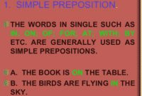 Pengertian, Macam Dan Contoh “SIMPLE PREPOSITION” Dalam Bahasa Inggris
